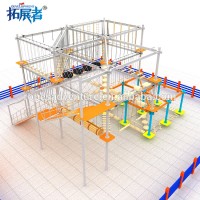 High quality indoor amusement park kids adventure ropes course obstacle course