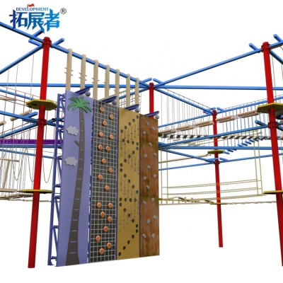 Outdoor high Ropes Challenge Course Zip Trek Rope Adventure Park for trampoline park