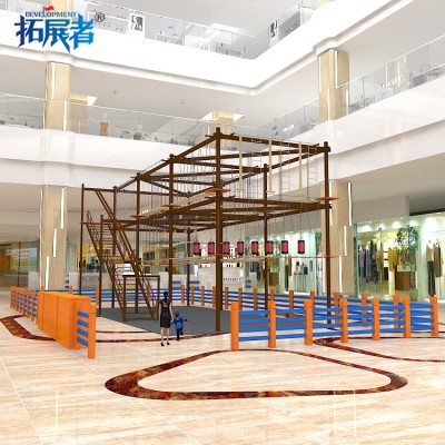 Indoor High Rope Course Playground with Zip Line